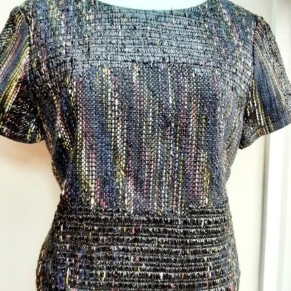 Vilagallo Tea Farrow Fringe Jacquard Dress 42 - Picture 10 of 13